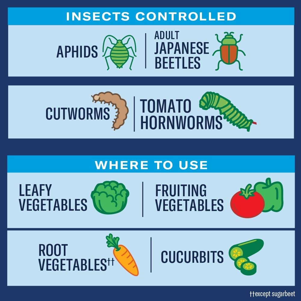 BioAdvanced japanese-beetle-control closeup highlights fast-acting protection for leafy greens.