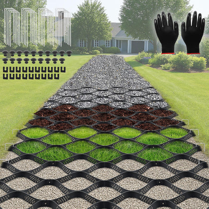 BIOBUBANA gravel grid base stabilizing driveway and walkways with durable HDPE