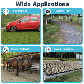 BIOBUBANA Gravel Grid fill options support gravel, soil, or grass.