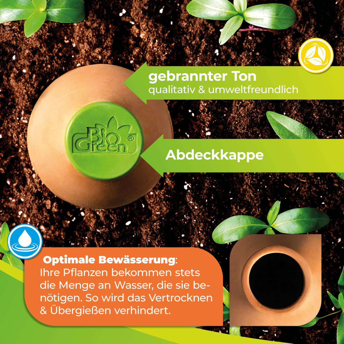 Bio Green Hydro Max M directs water to roots for efficient plant hydration.