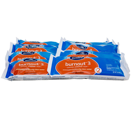 BioGuard Burnout 3 pool shock powder dissolves quickly for clear water
