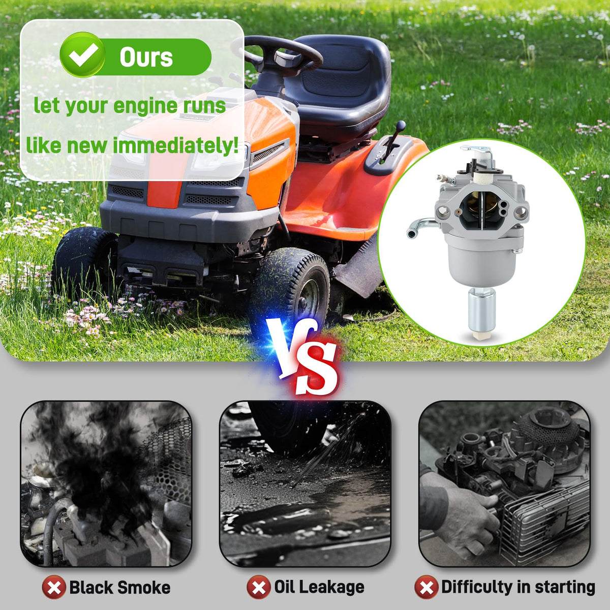 BioLion Pony lawn mower carburetor replacement for easier starts and steady idle