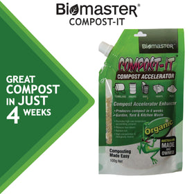 Biomaster Compost-It ingredients: more than 60 active ingredients for efficient breakdown.