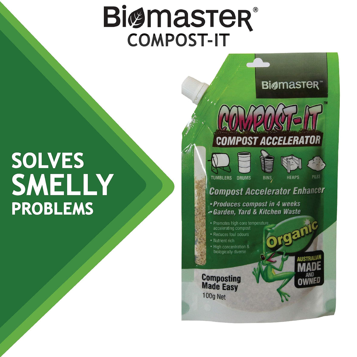 Biomaster Compost-It odor control keeps kitchen scraps odor-free.