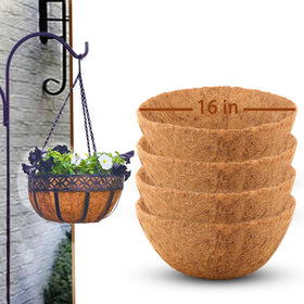 Biotolot 16-inch round coconut liner for hanging baskets with balanced moisture