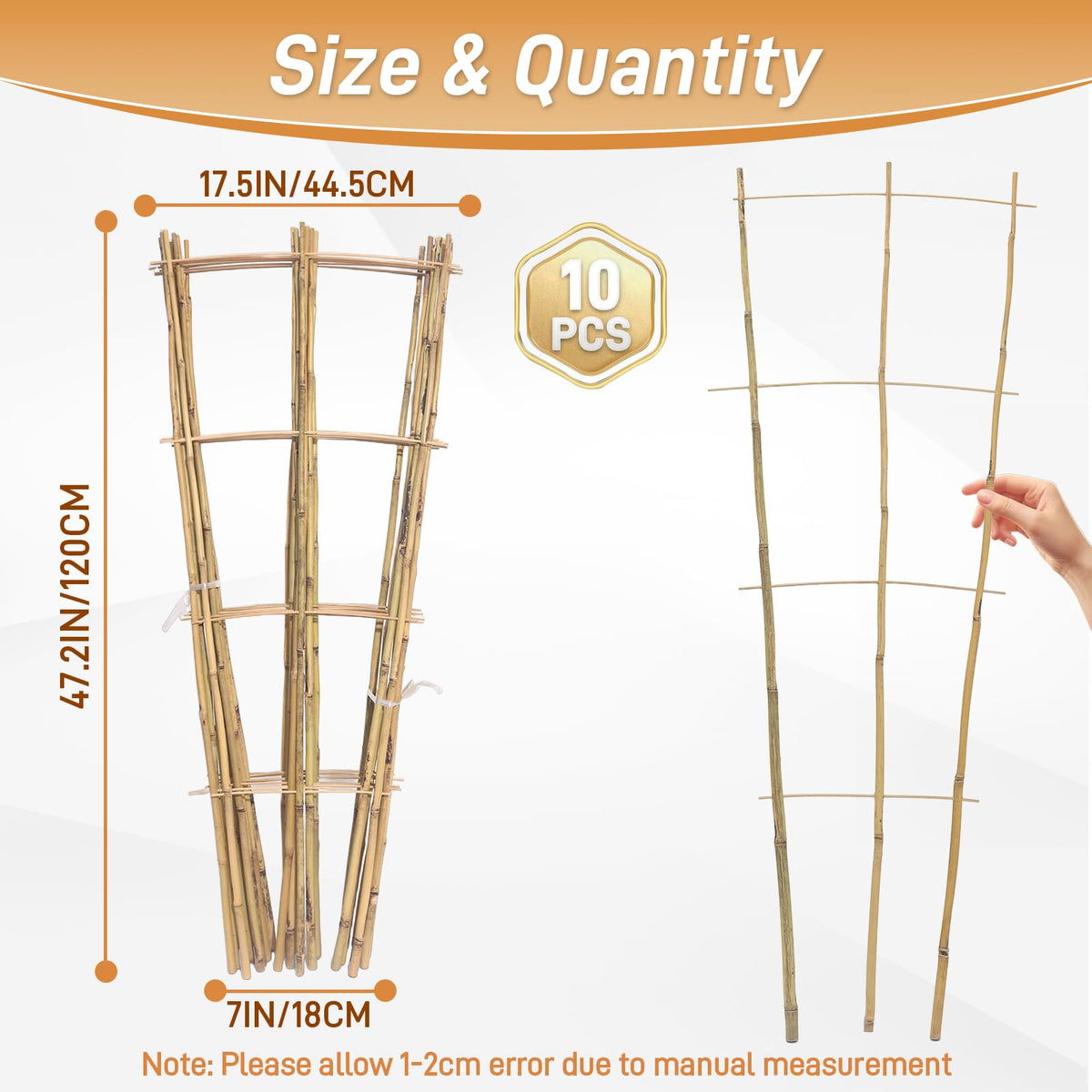 Biotolot bamboo trellis in doorway display for climbing vines.