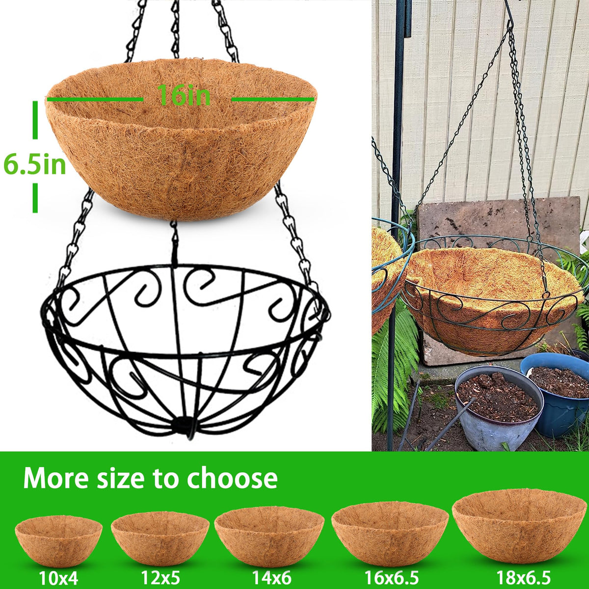 Biotolot natural coconut fiber liner soaking before use for easy fitting