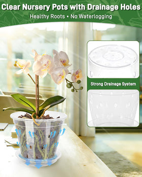 Biotolot thick plastic orchid pot offers durable, long-term use indoors and outdoors.