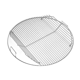 BIQetrae 22-inch hinged grate on Weber grill enables easy charcoal access