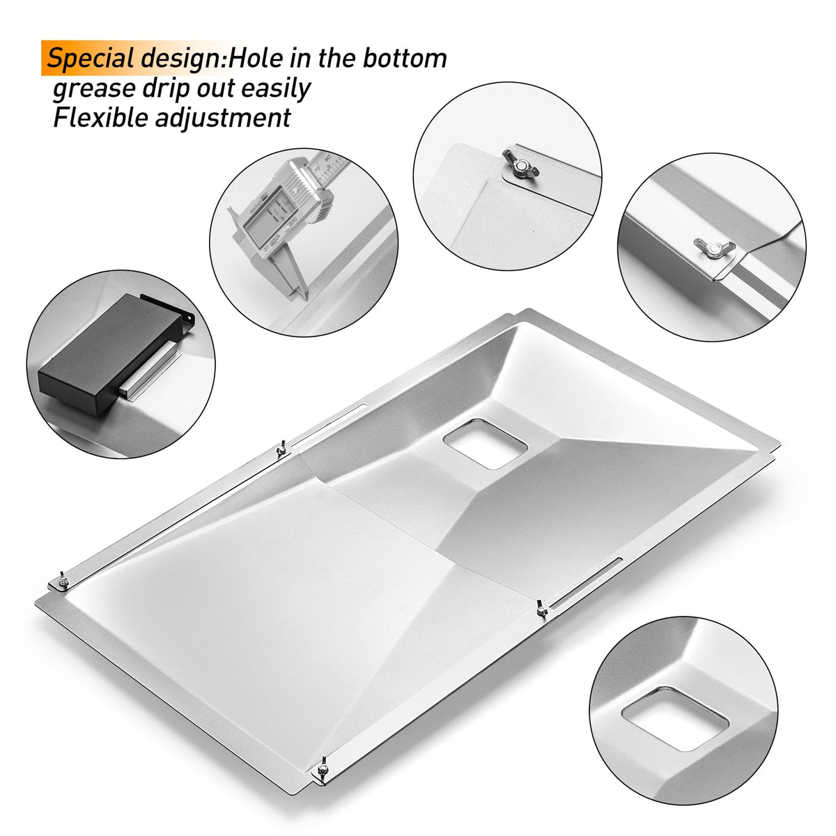BIQetrae grease tray fits Nexgrill 720-0830 series and directs grease efficiently