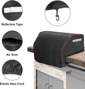 Ventilation mesh opening visible on BIQetrae grill cover to speed cooling