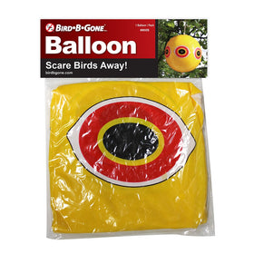 Bird B Gone Scare Balloon eyes deter woodpeckers from patio structures.
