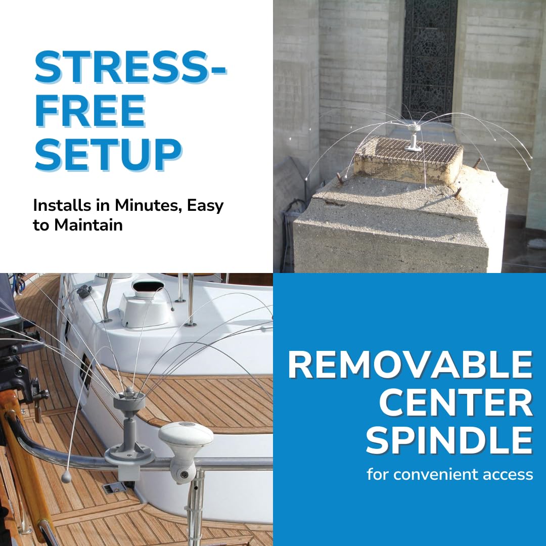 Bird Barrier Daddi Long Legs boat application deters birds on decks