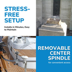 Bird Barrier Daddi Long Legs boat application deters birds on decks
