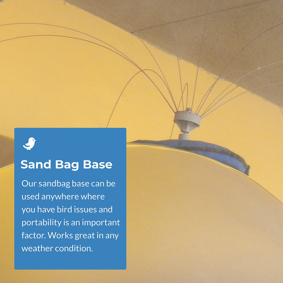 Bird Barrier sand bag boat base portable design for relocation on boats