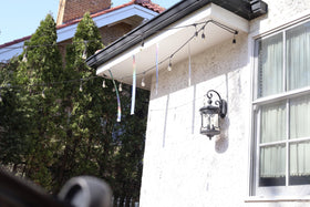 Bird-X Irri-Tape installation shows quick, tool-free setup for versatile bird deterrence.