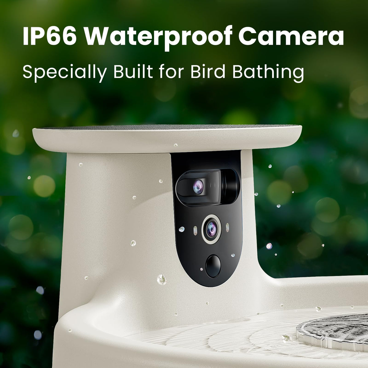 Detachable camera and basin enable easy cleaning and charging