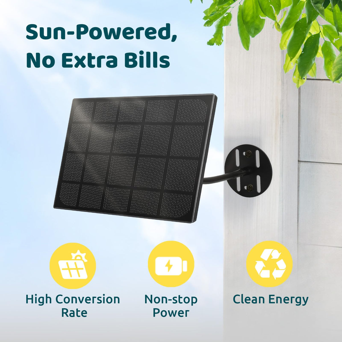 Birdfy 5W solar panel outdoors keeps your feeder camera charged longer.
