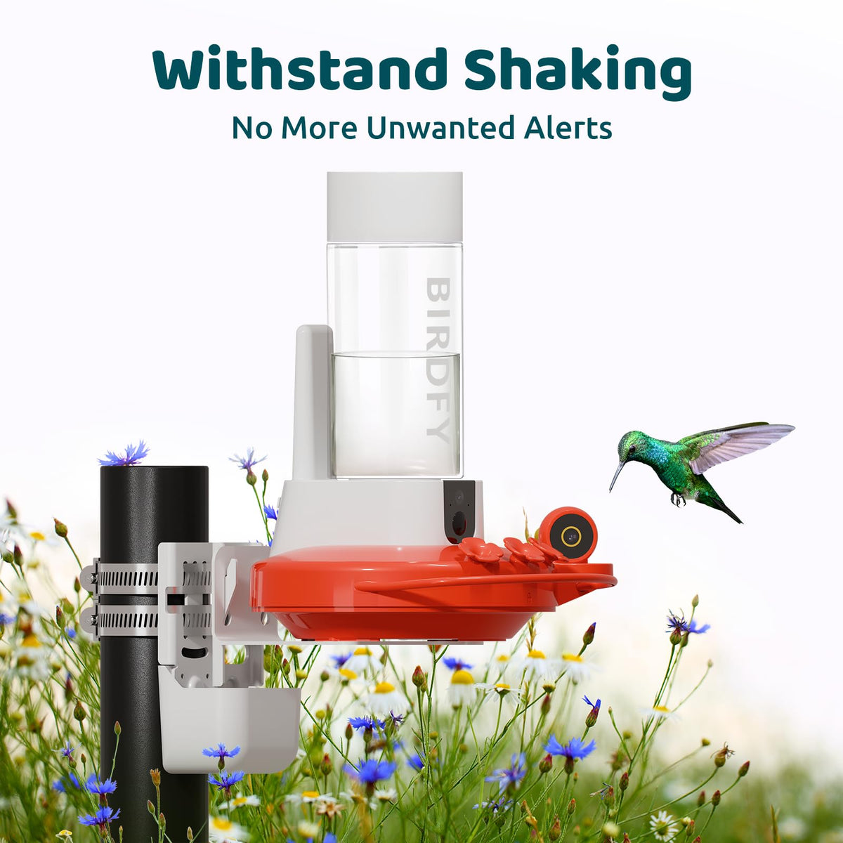 Birdfy Hum Mounting Kit pole installation enables stable nectar access on fences or poles