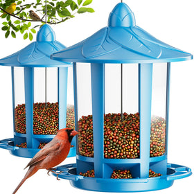 Birdream castle feeder front view demonstrates easy access and charm for your garden