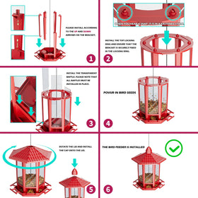 Birdream decorative pagoda feeder adds charm to garden scenes.