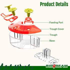 Birdream compact 4.4oz capacity supports multiple hummingbirds.