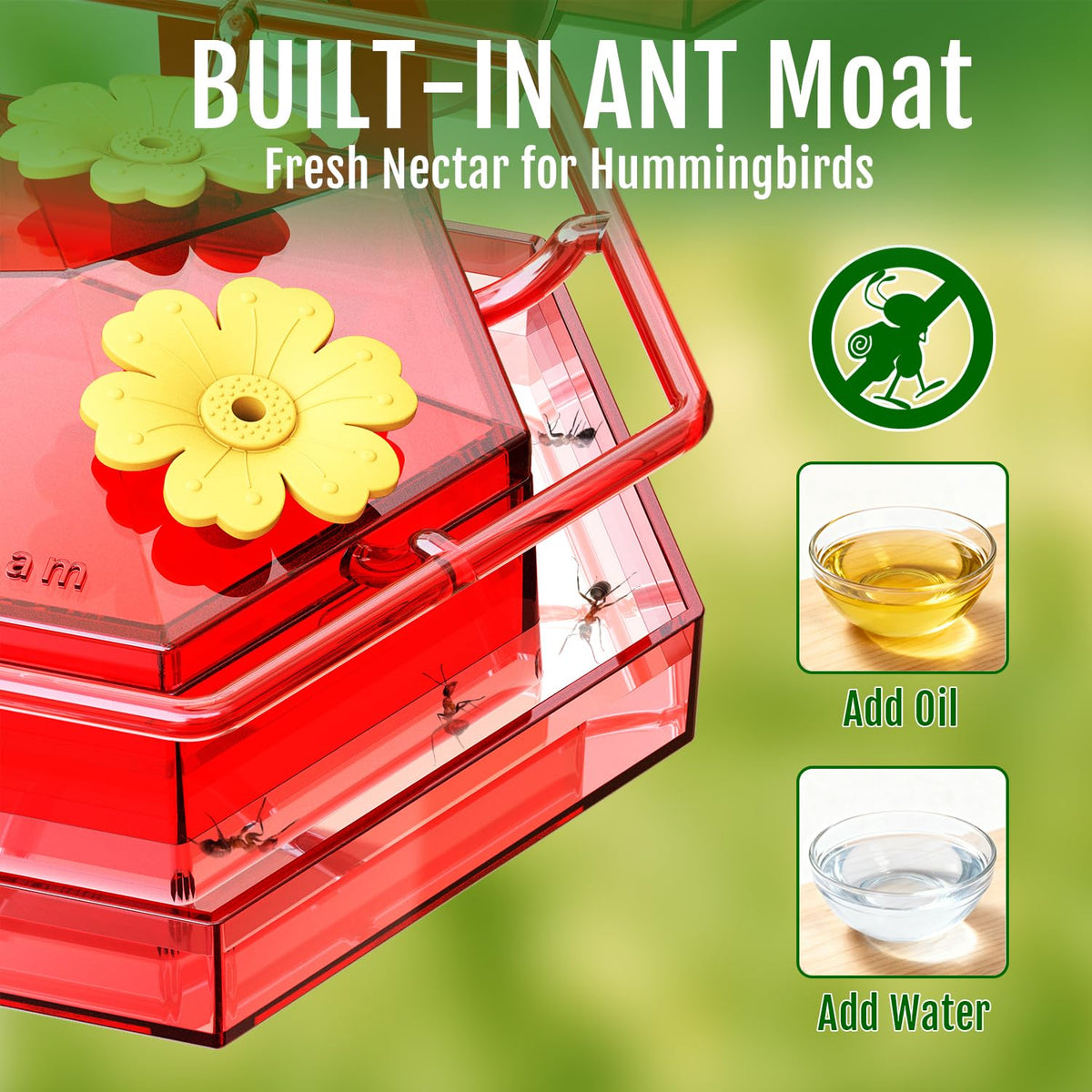 Leak resistant design with flip top lid and clear reservoir for easy refills
