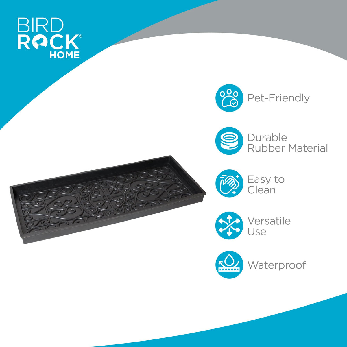 BIRDROCK HOME 34-inch boot tray holds three pairs, great for busy households.
