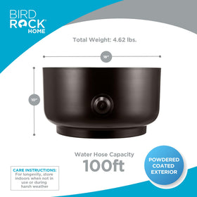 BirdRock Home ground garden hose box stores up to 100 ft of hose.
