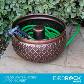 Birdrock Home open design hose holder offers easy access for quick watering.