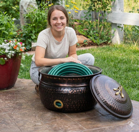 BirdRock Home lift-off lid on hose holder for easy access