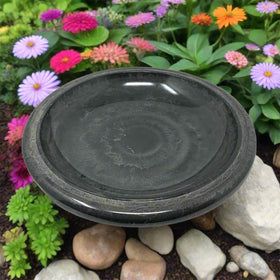 Birds and Beyond bird bath bowl on deck mount showing versatile design.