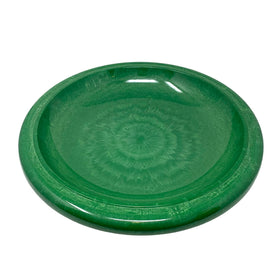 BIRDS AND BEYOND bird bath bowl top view in kale green, stylish garden focal point.