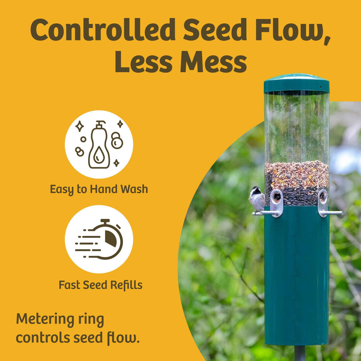Birds Choice steel squirrel-baffle deters pests while birds feed.