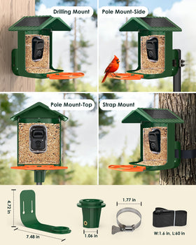 BIRDSFAVE large seed capacity feeder reduces refills