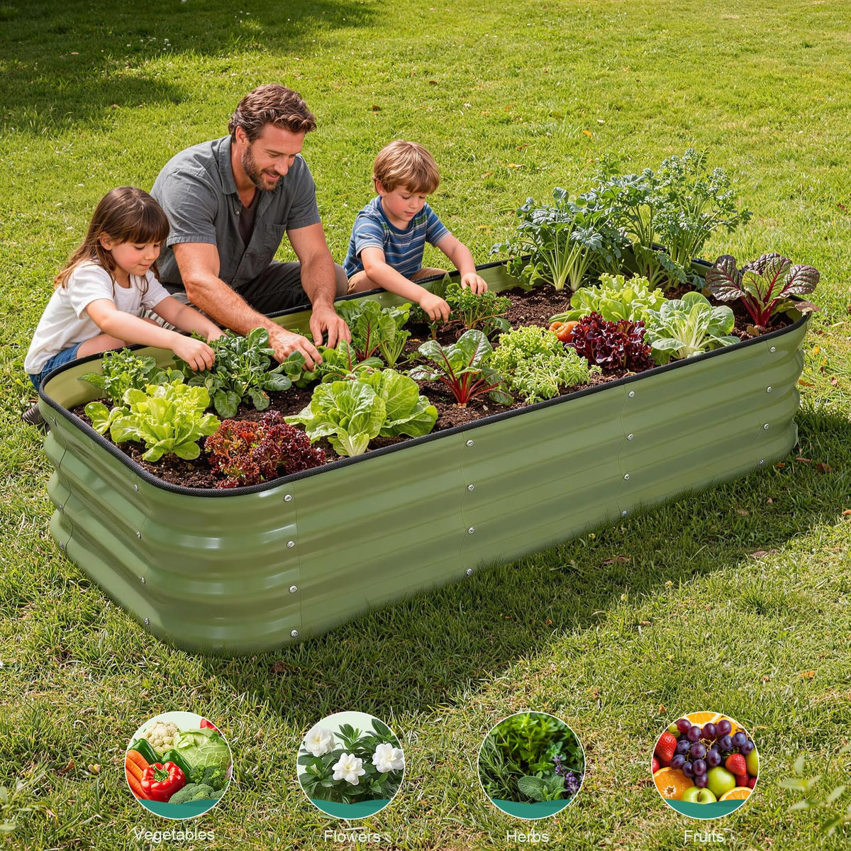 BIRDSINYARD 3x3x1 configuration ready for vegetables and herbs