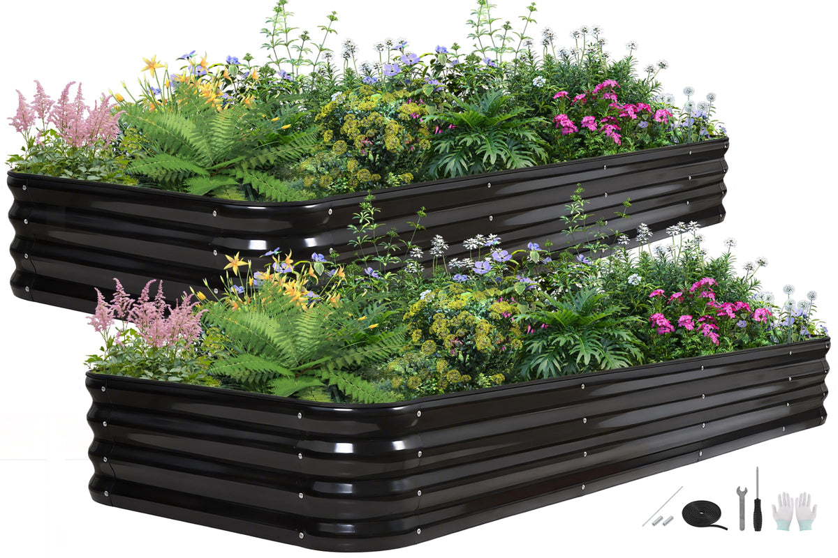 BIRDSINYARD 5-in-1 galvanized bed assembly guide for quick setup.