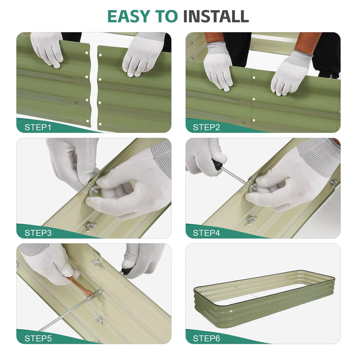 Birdsinyard garden gloves included with raised bed kit for comfortable gardening
