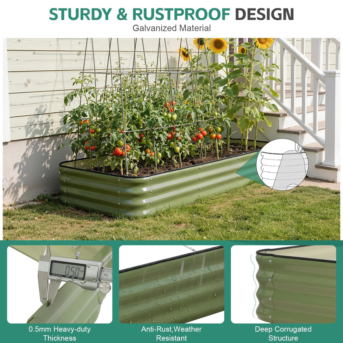 Birdsinyard modular planter 9x2x1ft fits narrow patios and balconies