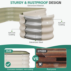 BIRDSINYARD safety-edging raised bed protects hands during assembly and use.