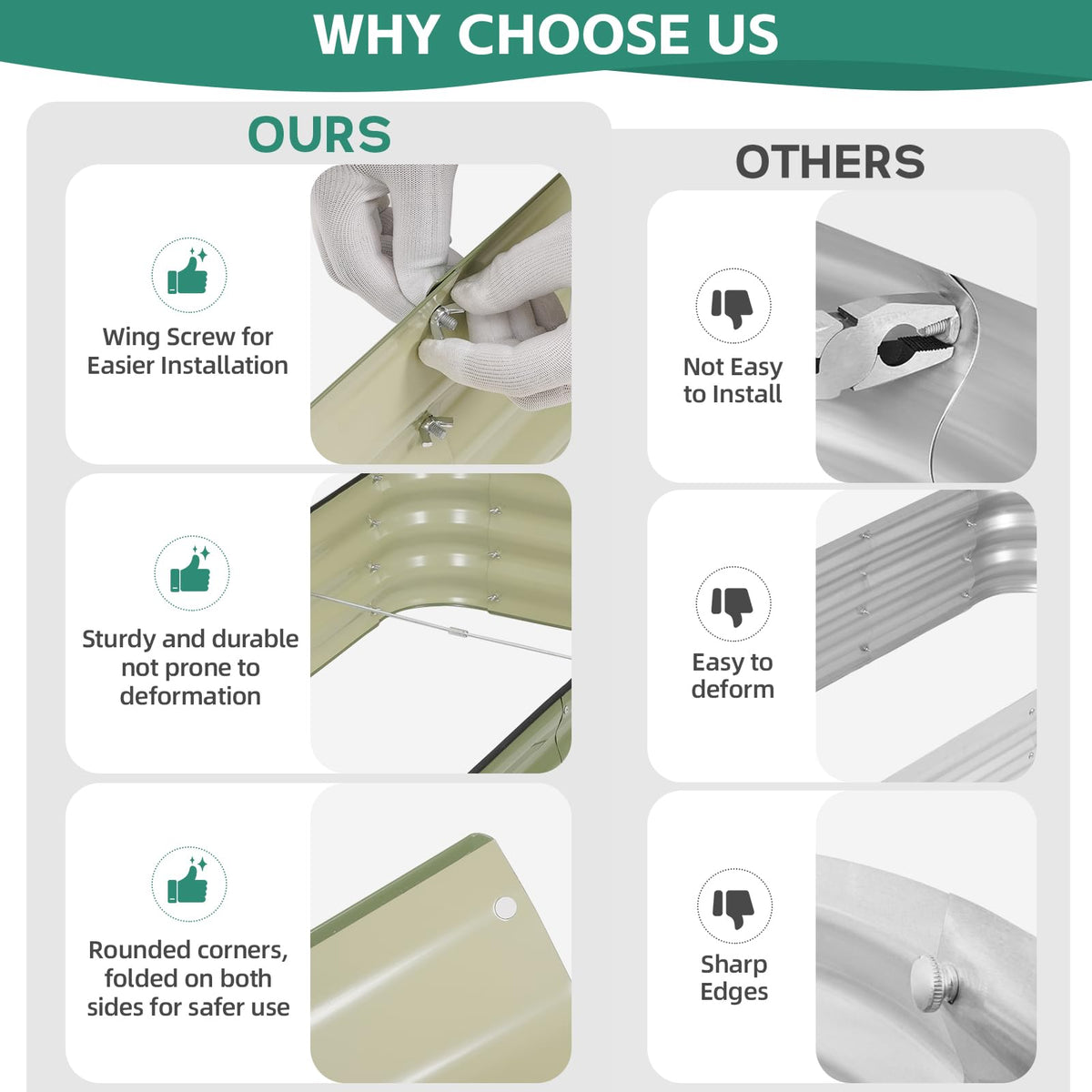 BIRDSINYARD safety folding-edge reduces risk during assembly