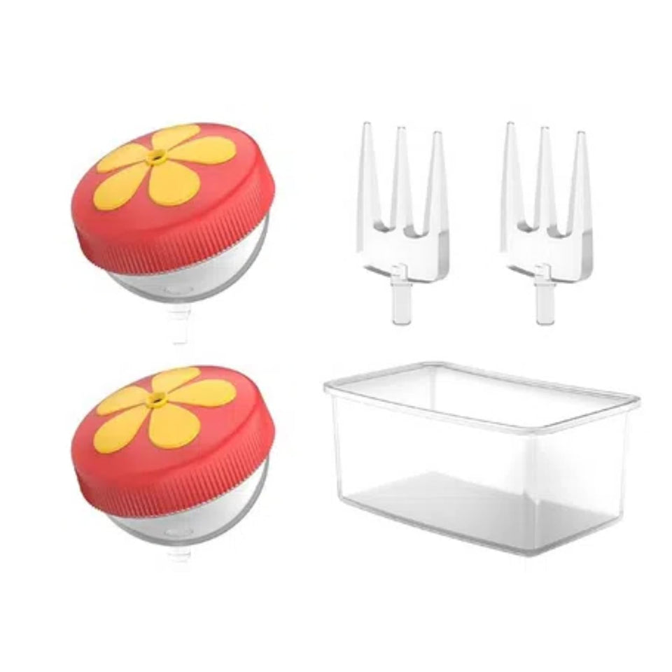 Birdsnap Perch Accessory DIY Add-ons: fruit forks, feeders, jelly box attract birds.
