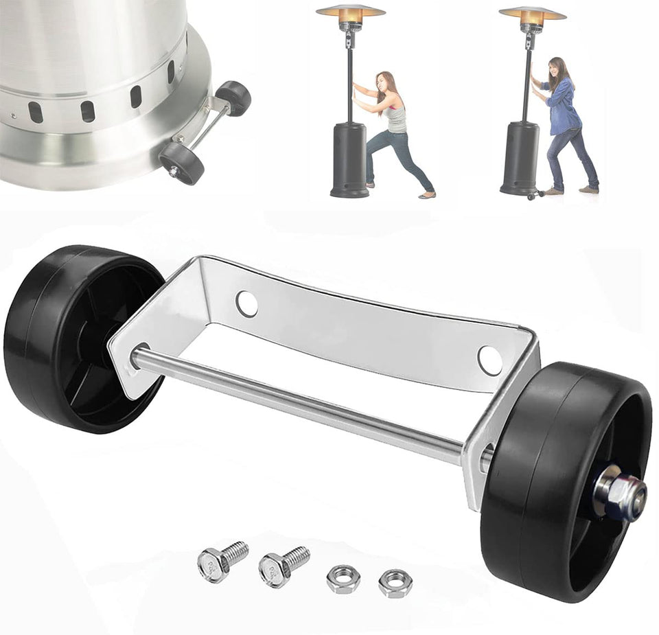 Birheatry universal wheel-kit with bracket and wheels enables smooth heater movement.