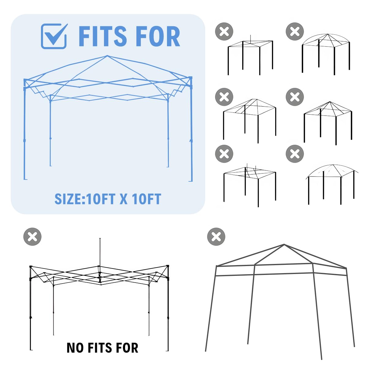 Birodeko blue canopy top showing waterproof fabric and UV protection.