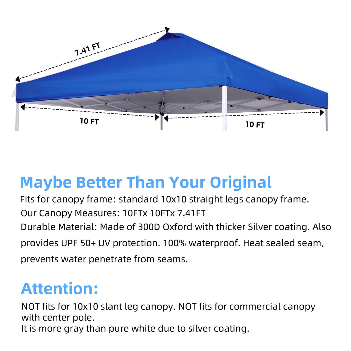 Birodeko canopy top close-up of heat-sealed seams for water resistance.