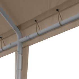 Birodeko carport top with lengthening design prevents water intrusion.