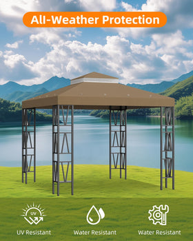 Birodeko gazebo top central mesh vent improves airflow and cooling.