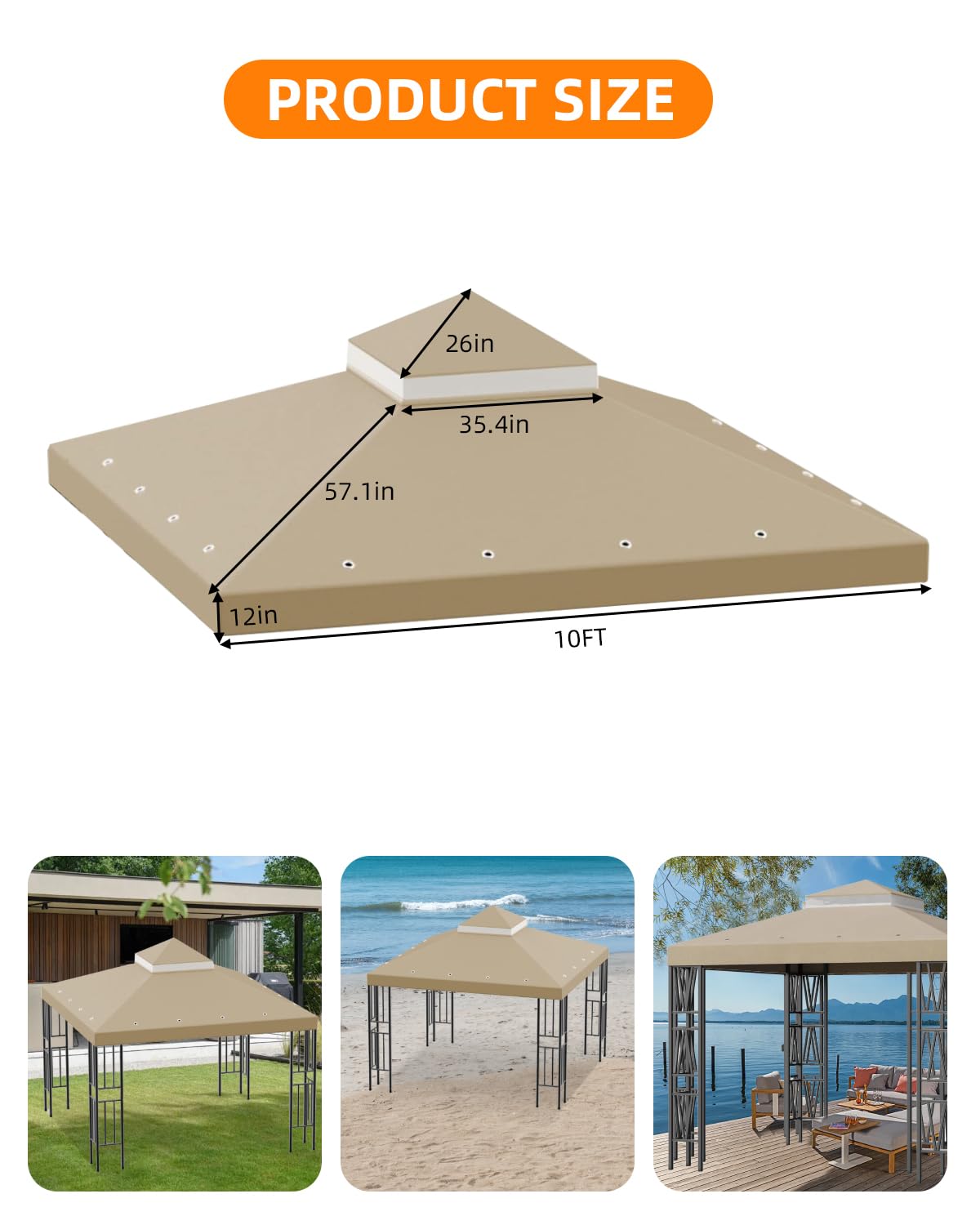 Birodeko 10x10 canopy double tier with vent for cooler shade.
