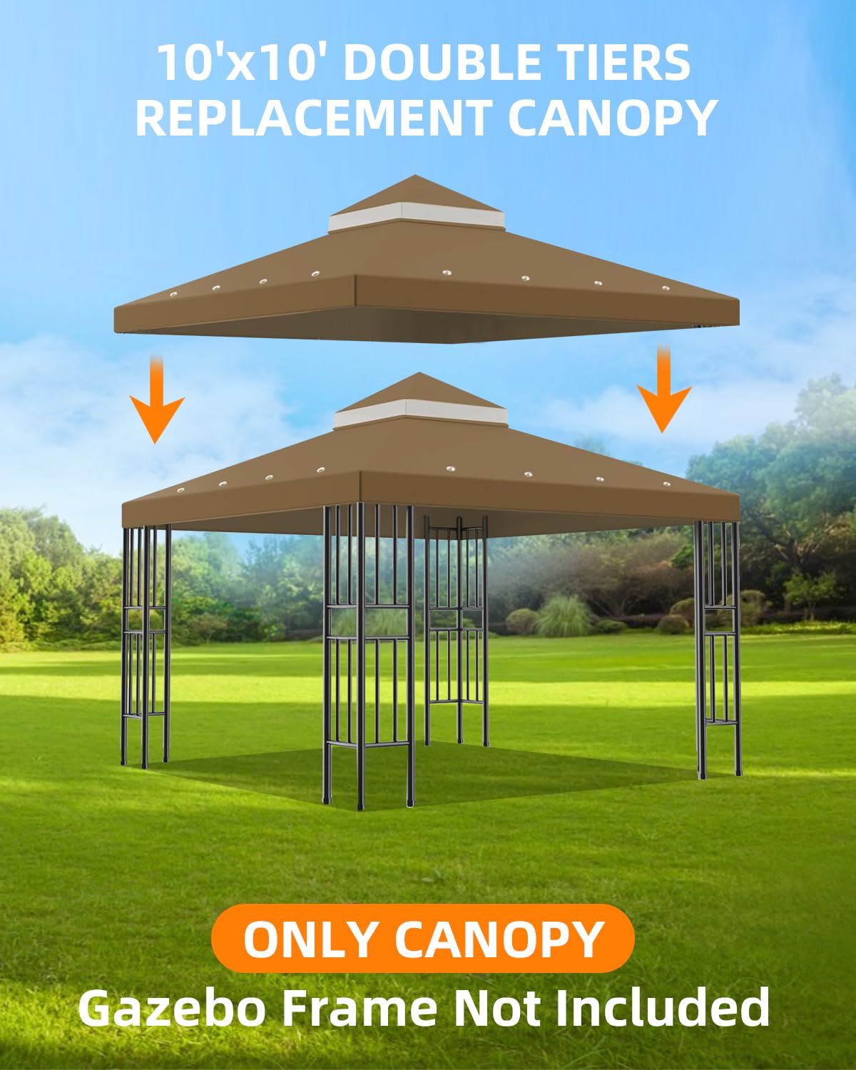 Birodeko canopy top uses UV-stable coating to help resist fading.
