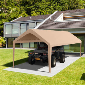 Birodeko light brown canopy complements outdoor space.